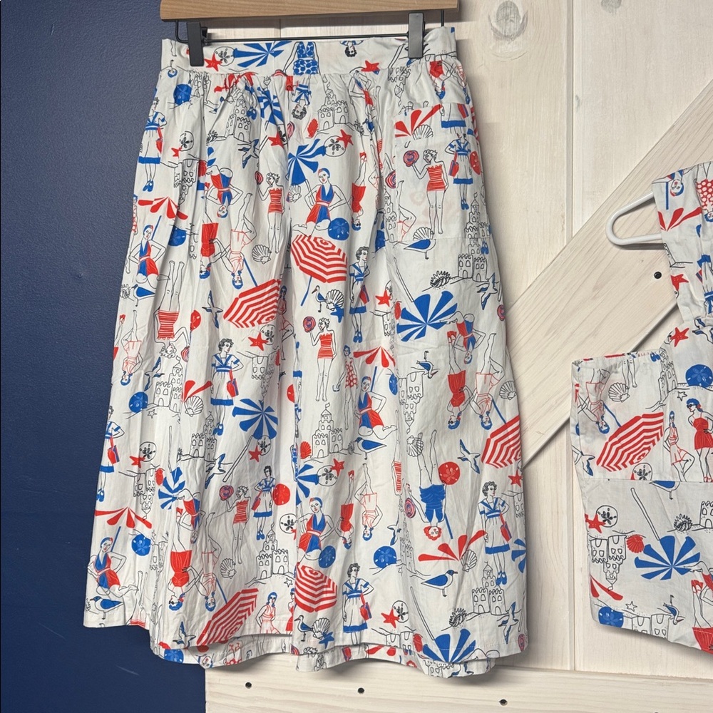 ModCloth Retro Beach Ladies Two Piece Skirt Set Size 2X New - Picture 3 of 10